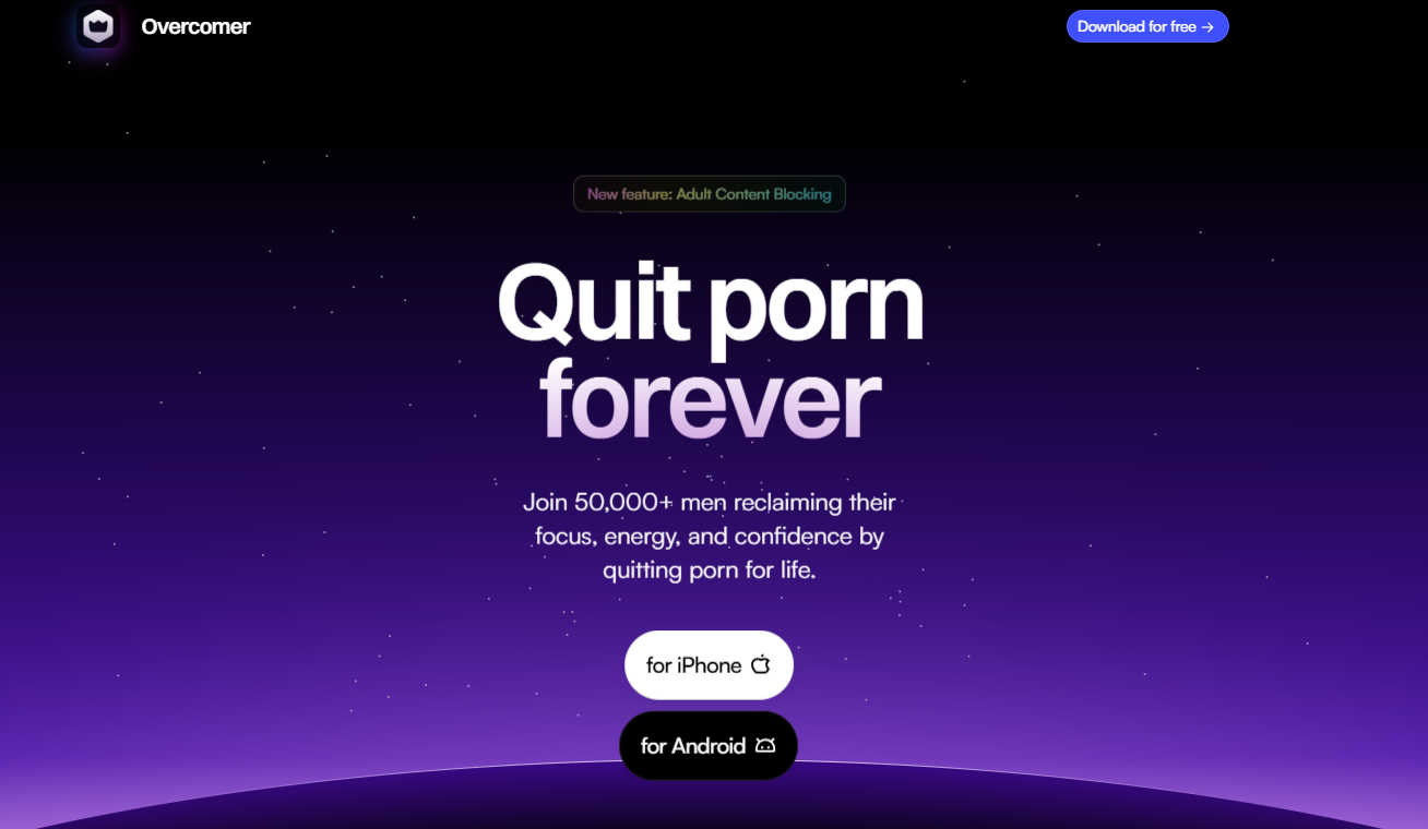 Overcomer App application interface and features
