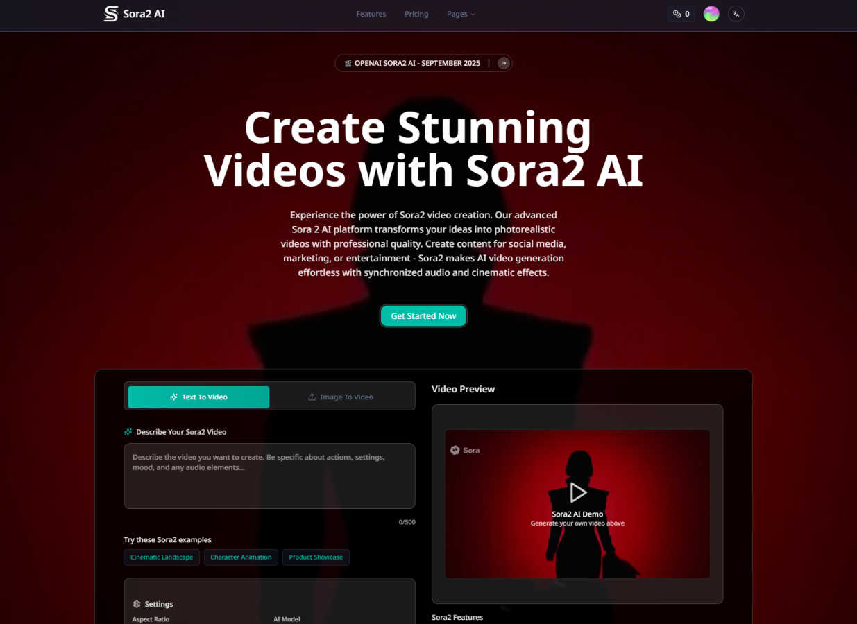 AI-Sora2 application interface and features