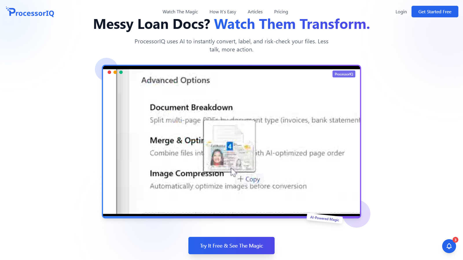 ProcessorIQ application interface and features