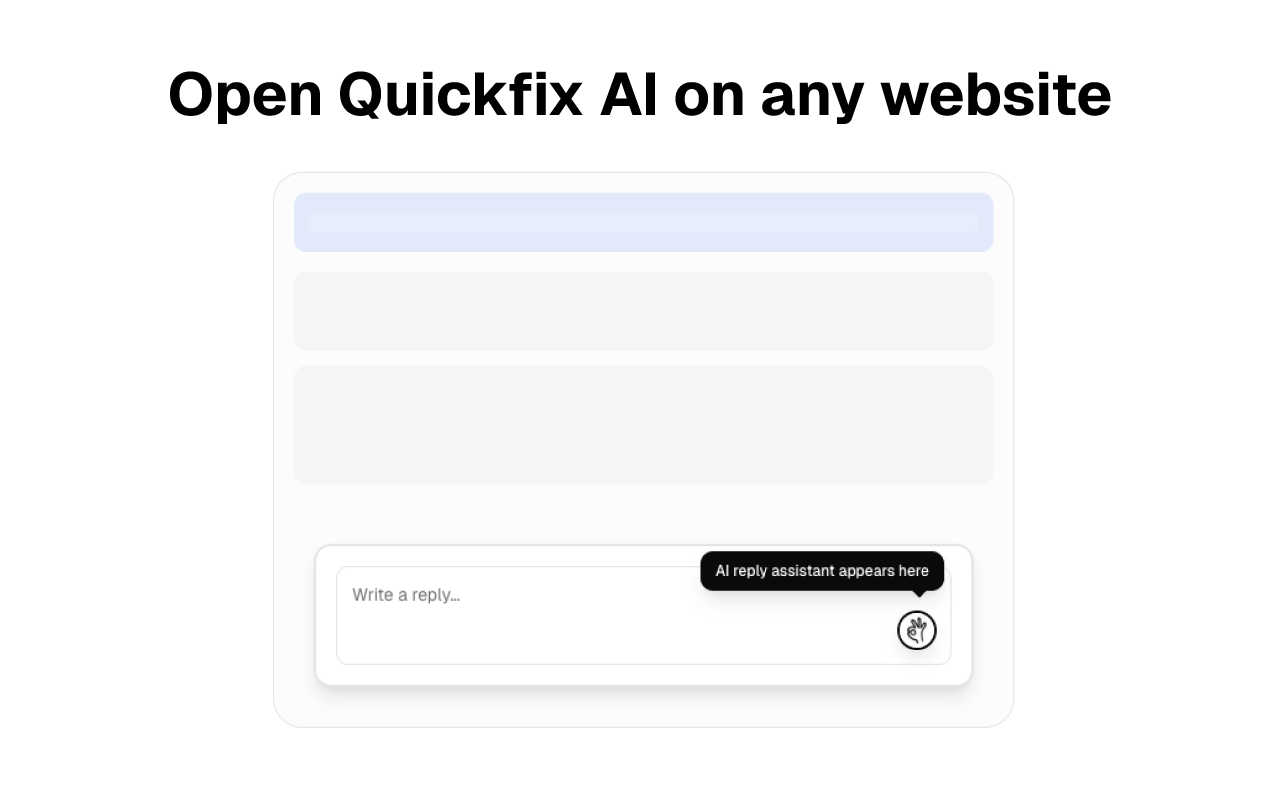 Quickfix AI application interface and features