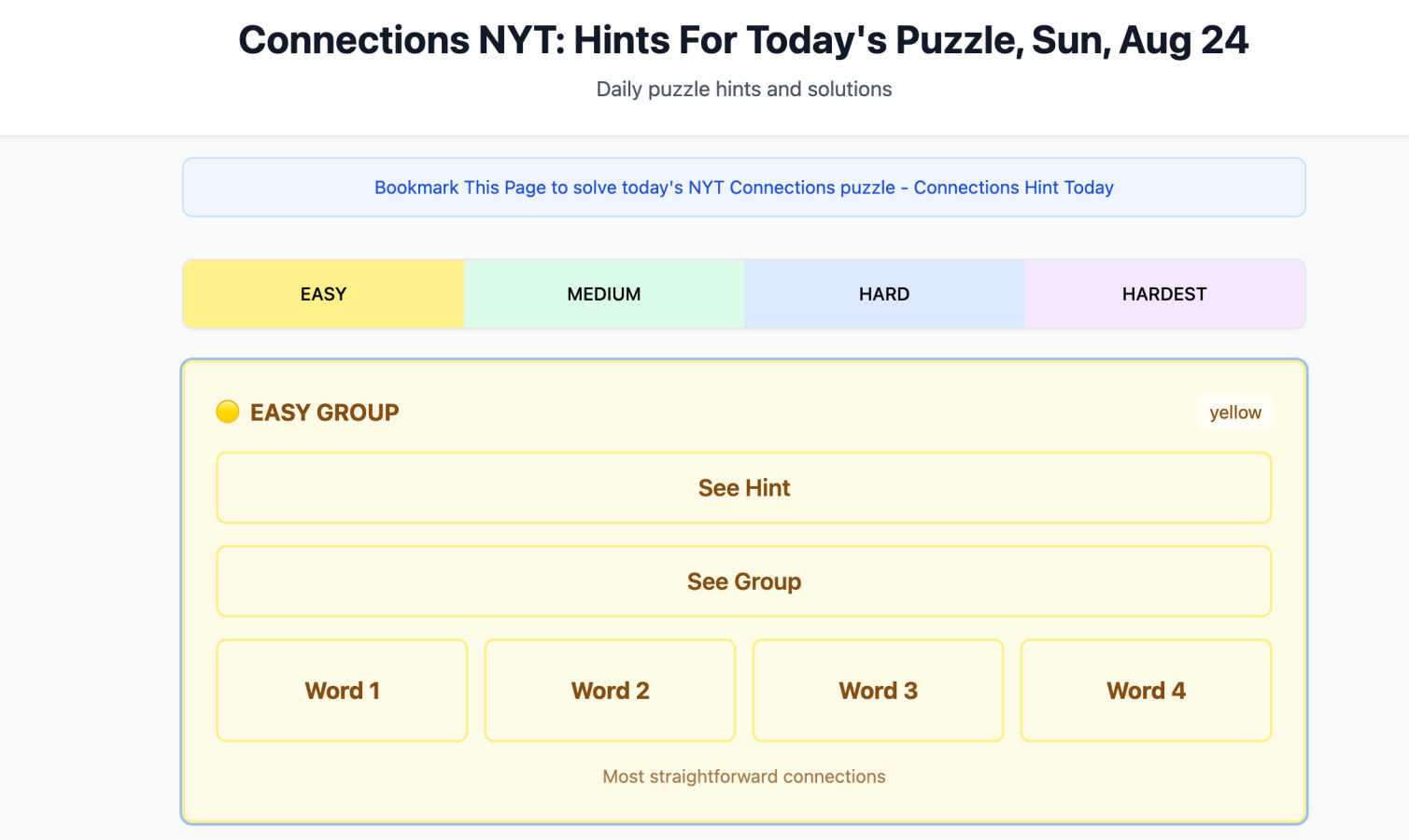 Connections Hint Today application interface and features