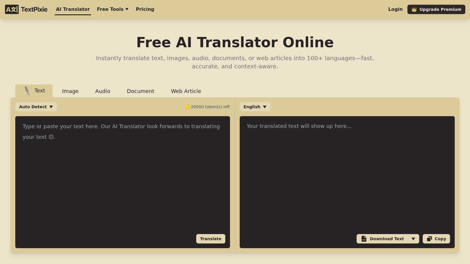 TextPixie application interface and features