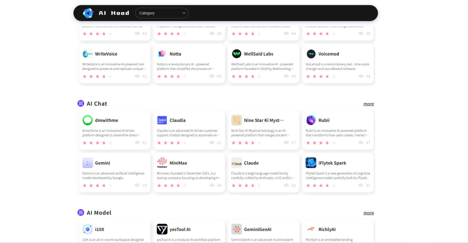 AIToolsHood application interface and features