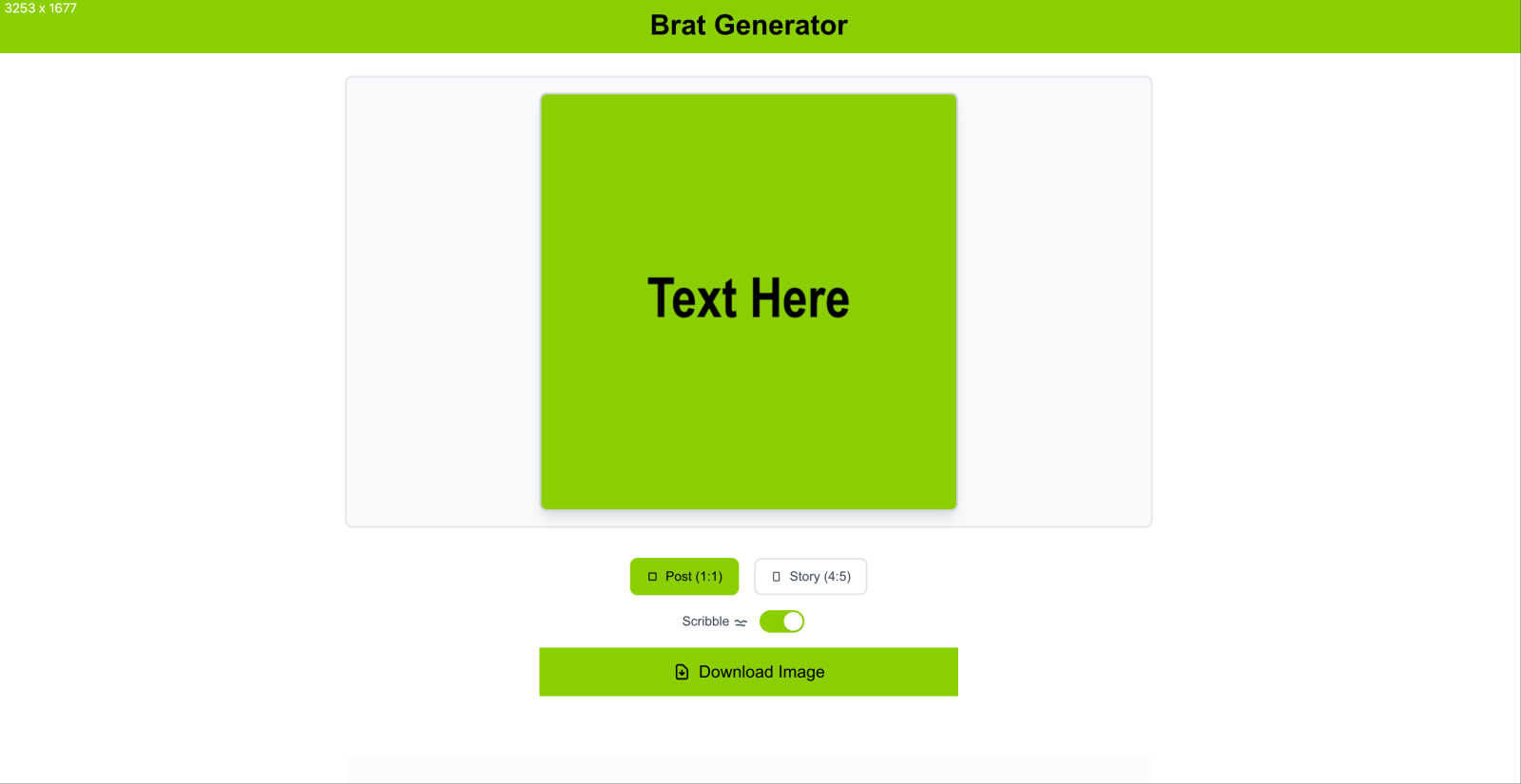 Brat-Generator application interface and features