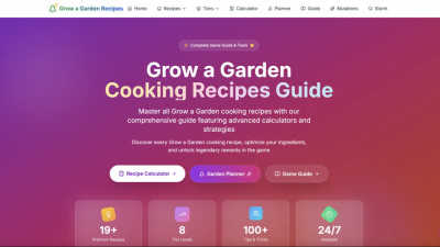 Grow a Garden Cooking Recipes - AI tool for Other