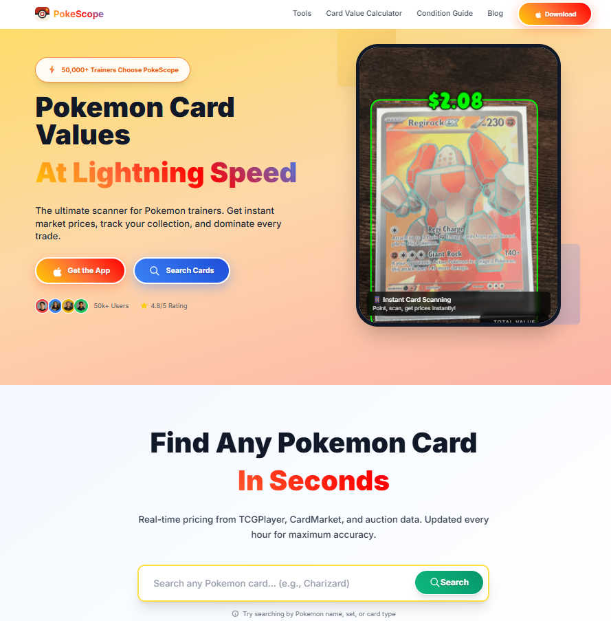 PokeScope application interface and features