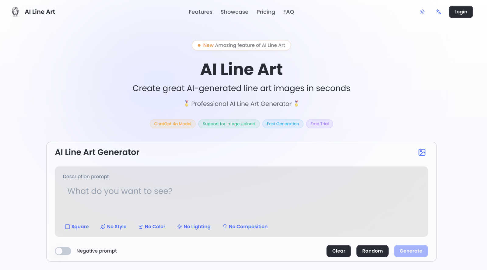 AI Line Art application interface and features