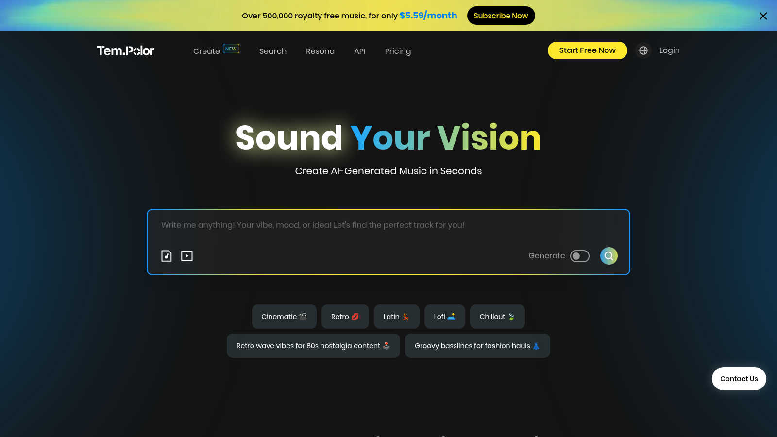 TemPolor application interface and features