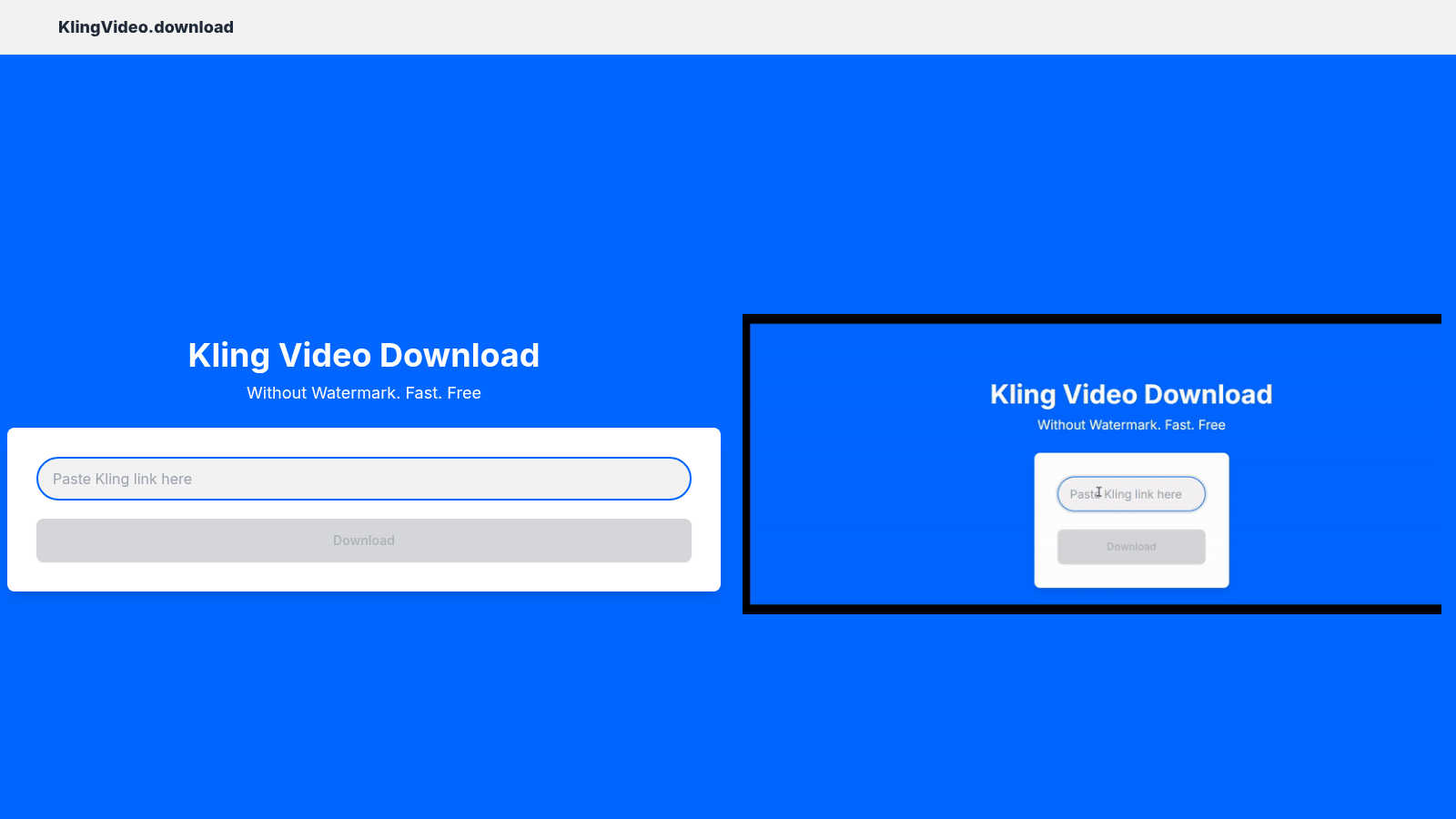 KlingVideo.download application interface and features