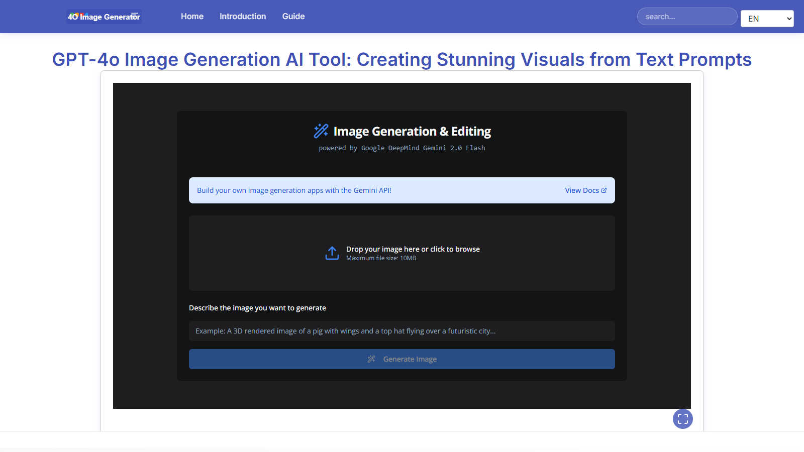 4o Image Generation application interface and features