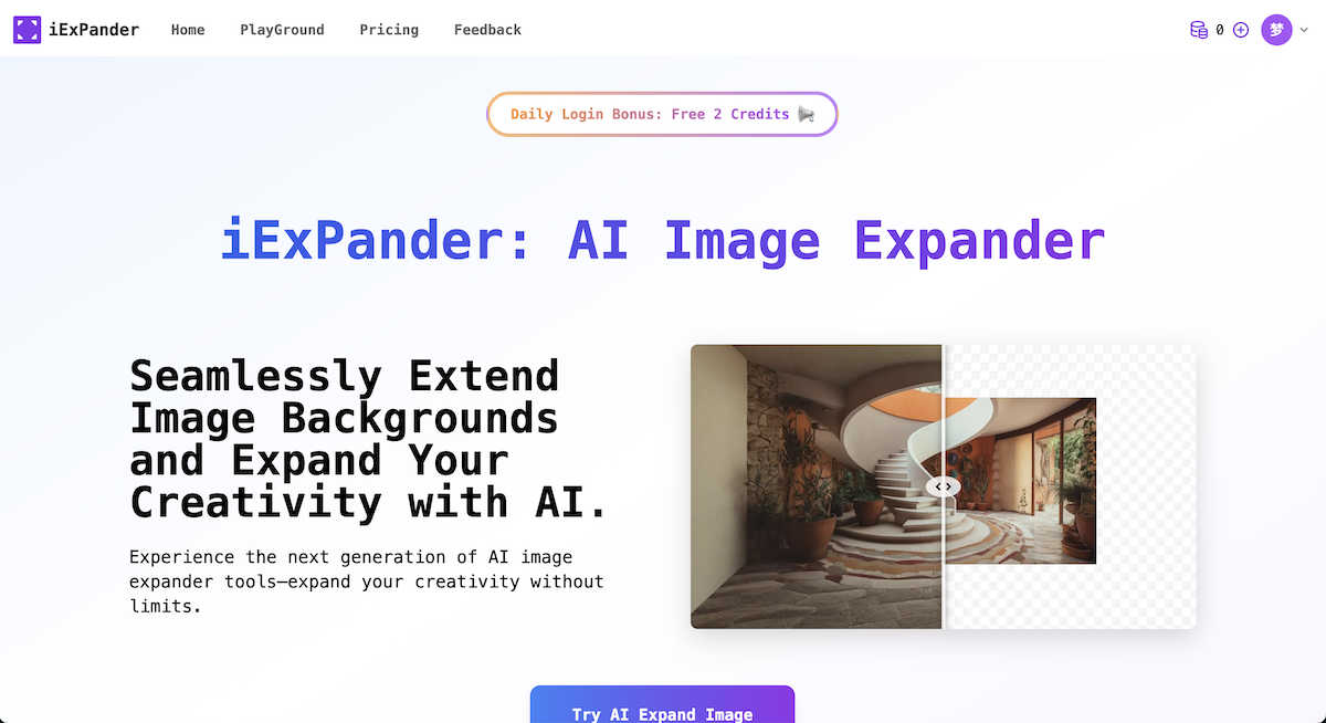 Image Expander application interface and features