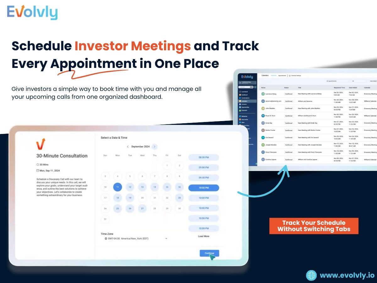 Evolvly application interface and features