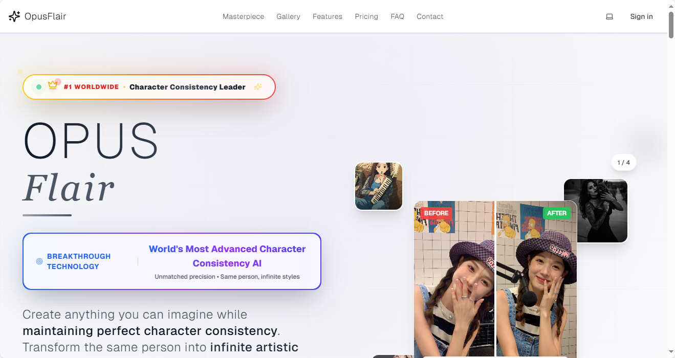 AI Image application interface and features