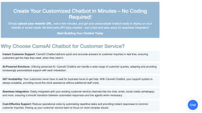 CamsAI Chatbot - AI tool for Chatbots