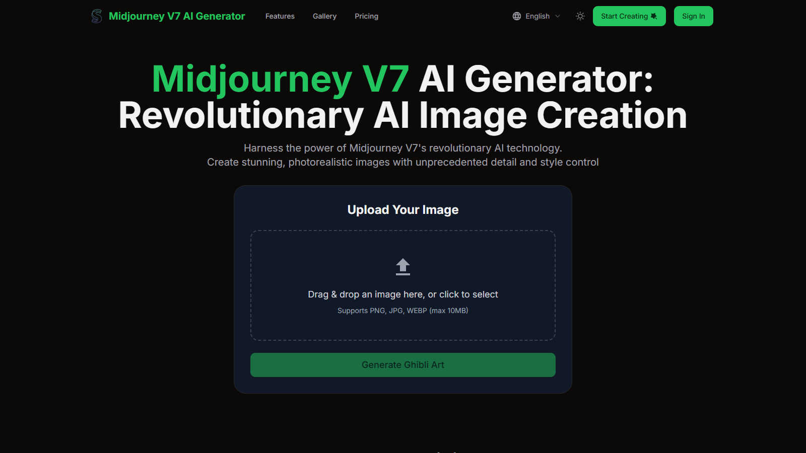 Ghibli AI Generator application interface and features