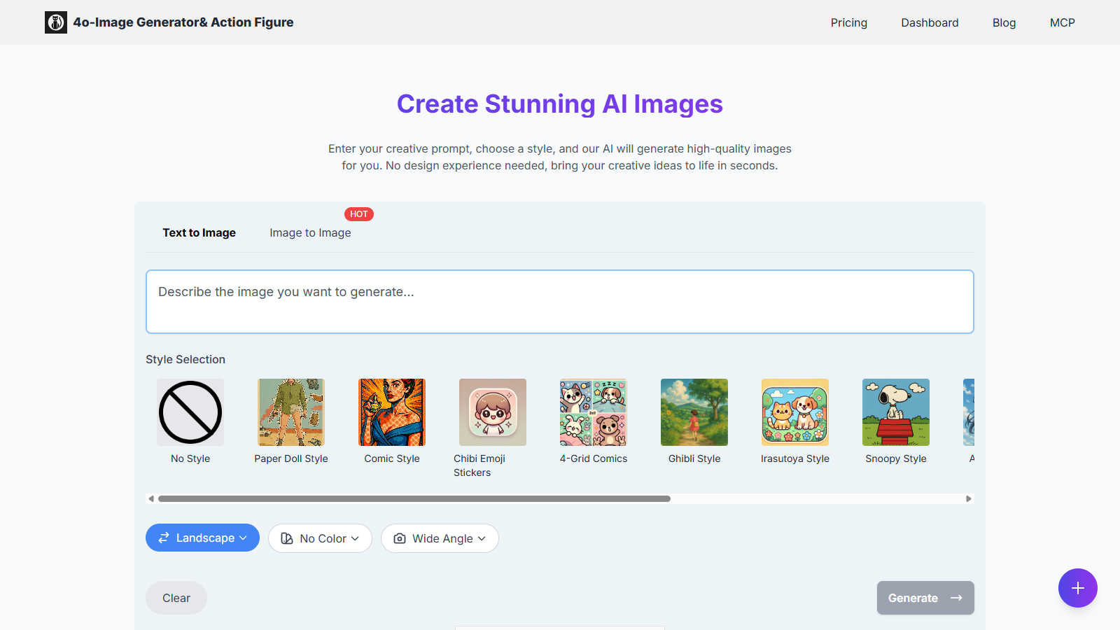 Chatgpt 4o Image Generator application interface and features