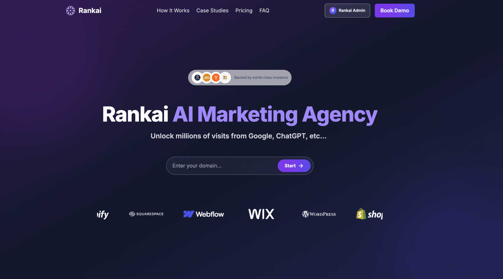 Rankai application interface and features