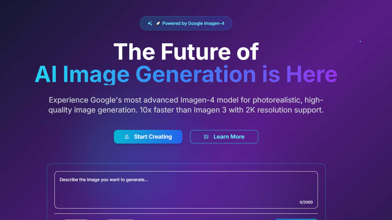 Imagen4 application interface and features
