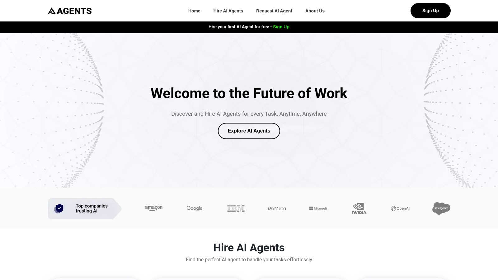 ActionAgents AI application interface and features