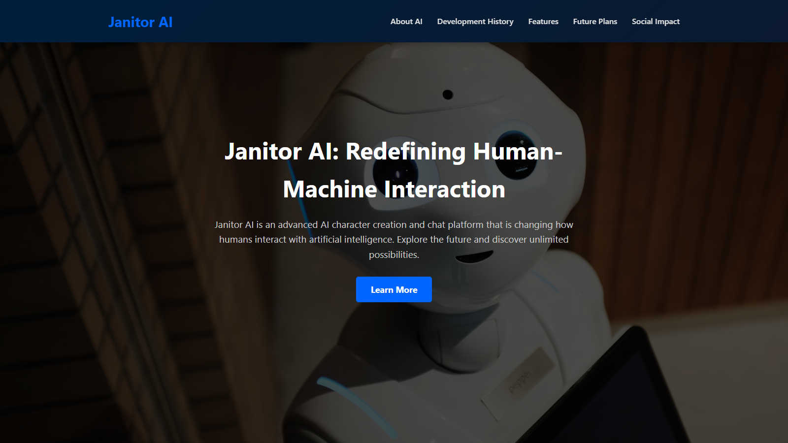 Janitor AI application interface and features