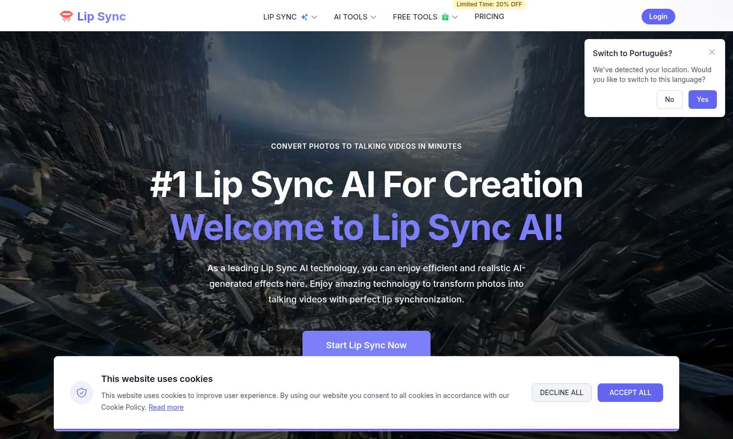Lip Sync AI application interface and features