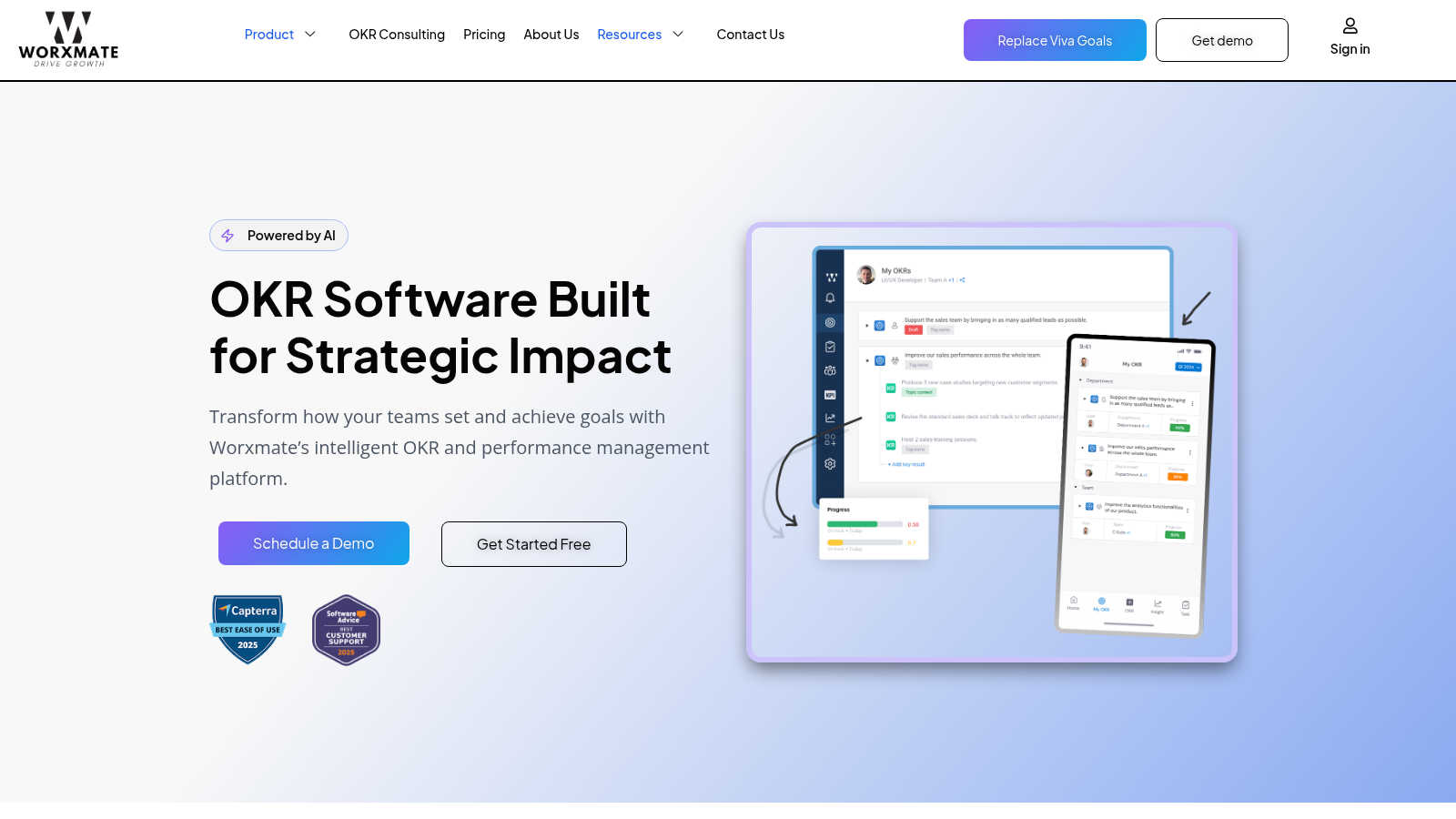 Worxmate application interface and features