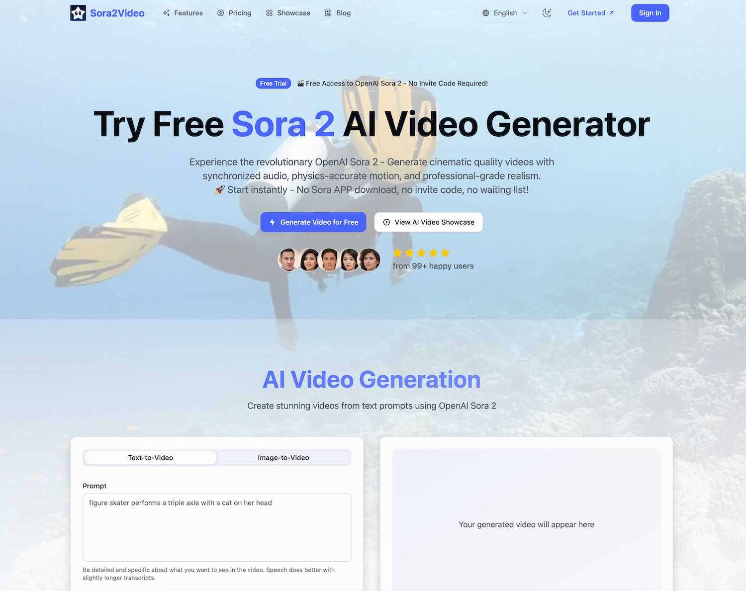 Sora2Video application interface and features