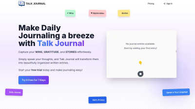 Talk Journal - AI tool for Blogging & Publishing