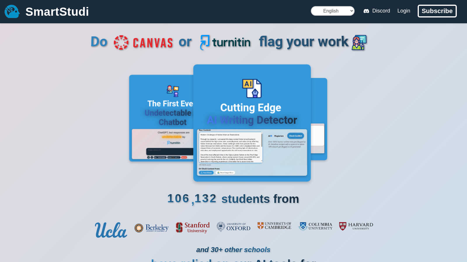 SmartStudi.com application interface and features