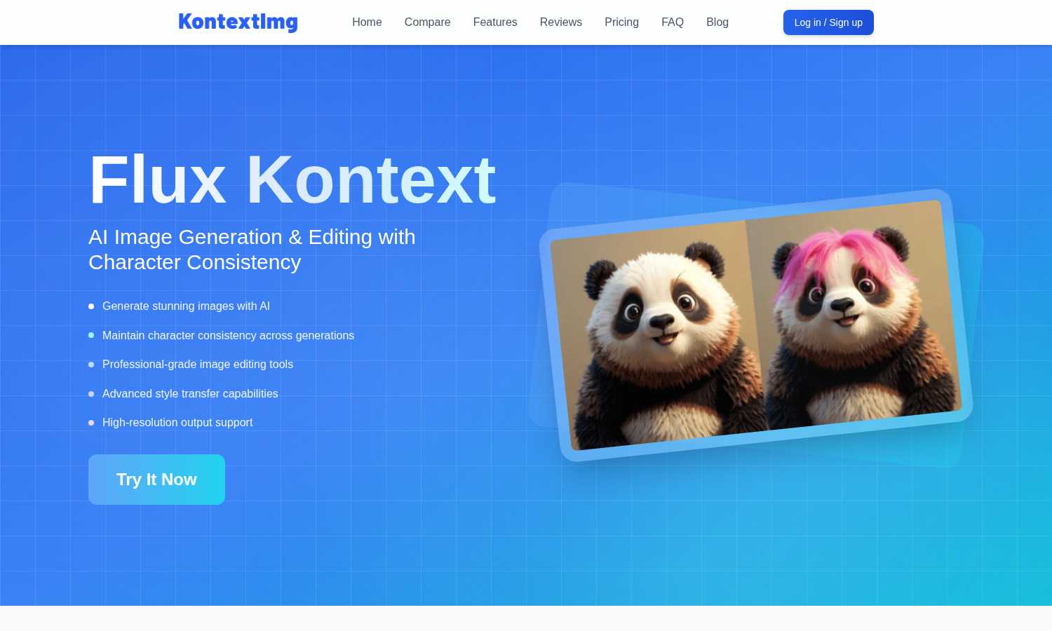 Kontext Image application interface and features