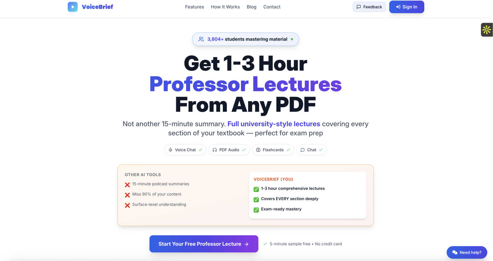 voicebrief.io application interface and features