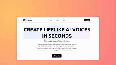 Lets Vocal - AI tool for Speech & Voice
