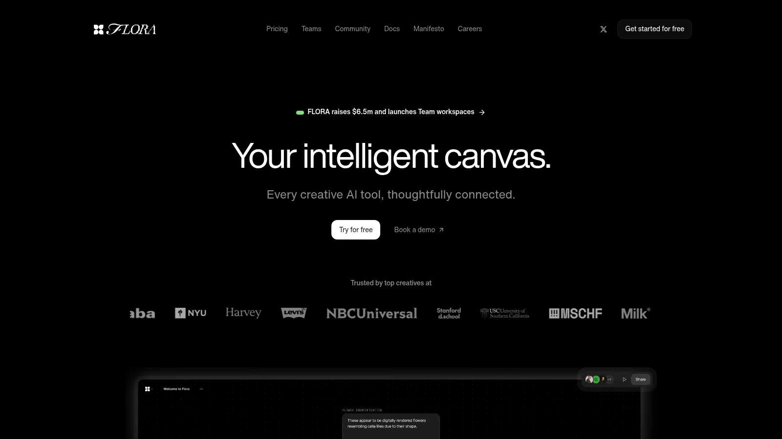 FLORA application interface and features