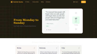 Calendar Quotes - AI tool for Lifestyle & Entertainment