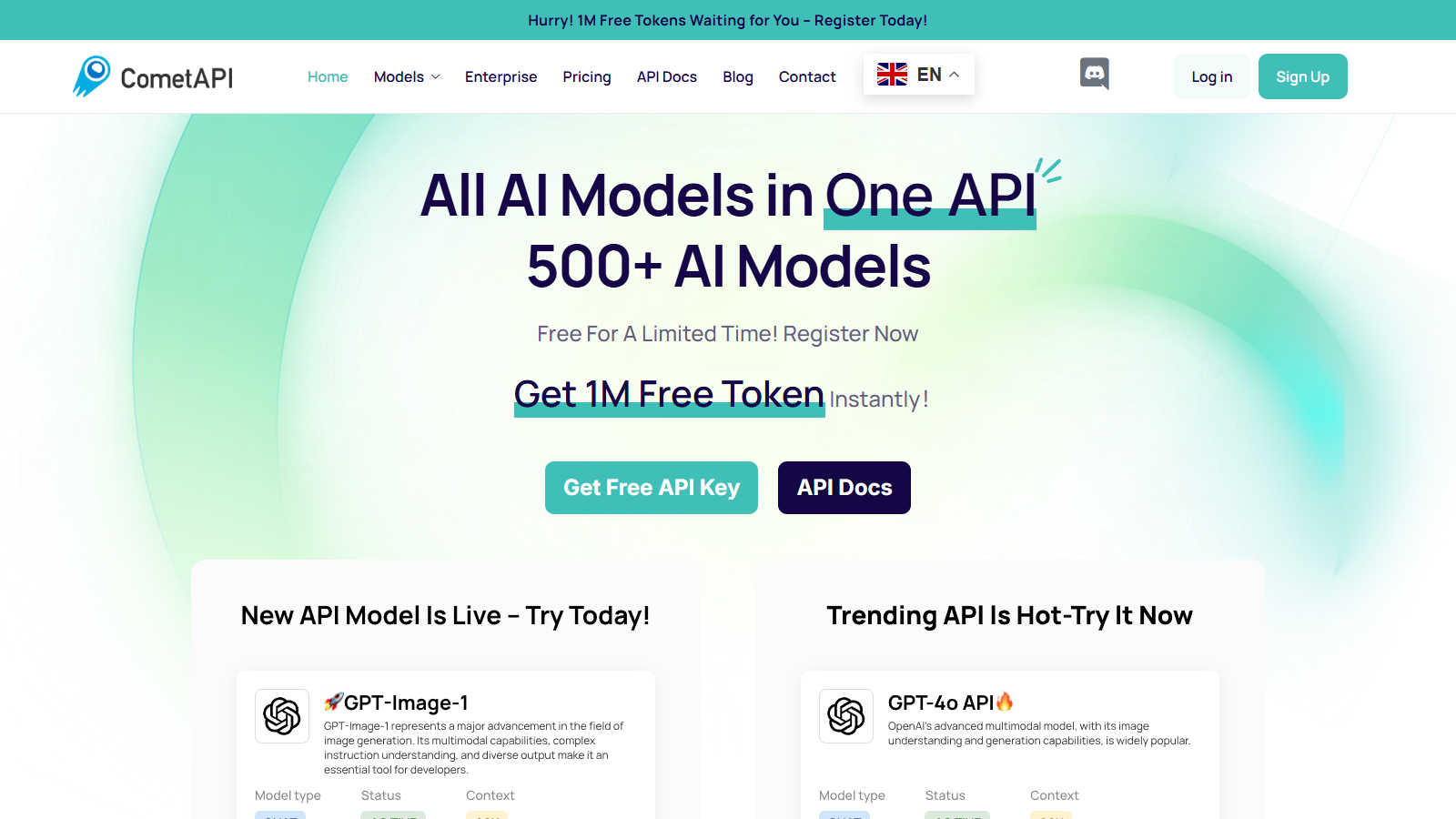 CometAPI application interface and features