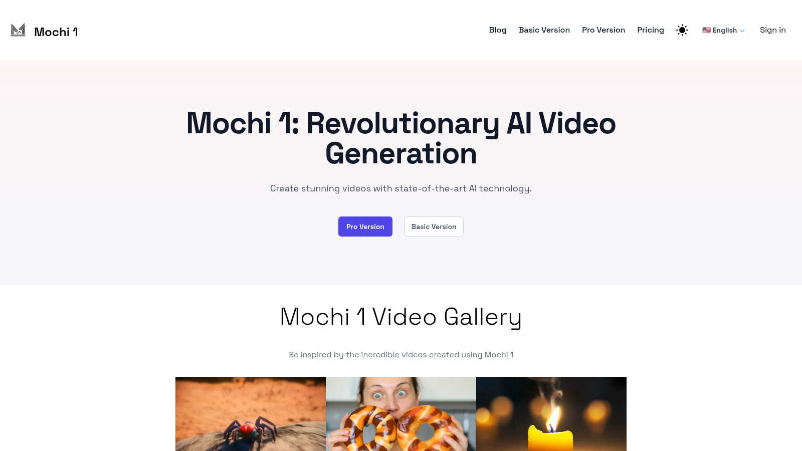 Mochi 1 application interface and features