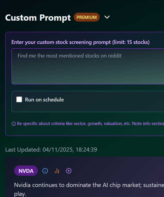 PromptingPicks application interface and features
