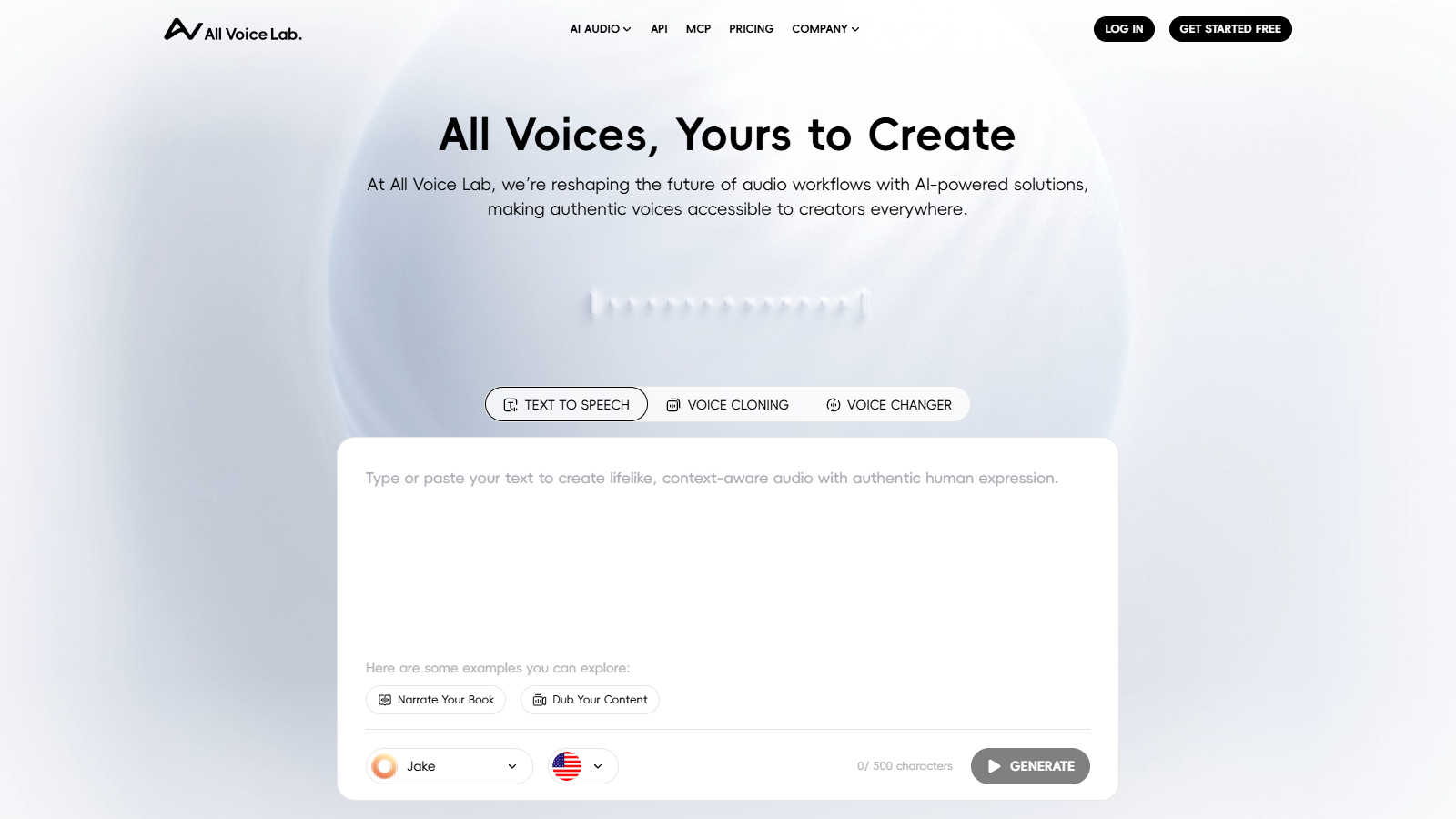 All Voice Lab application interface and features
