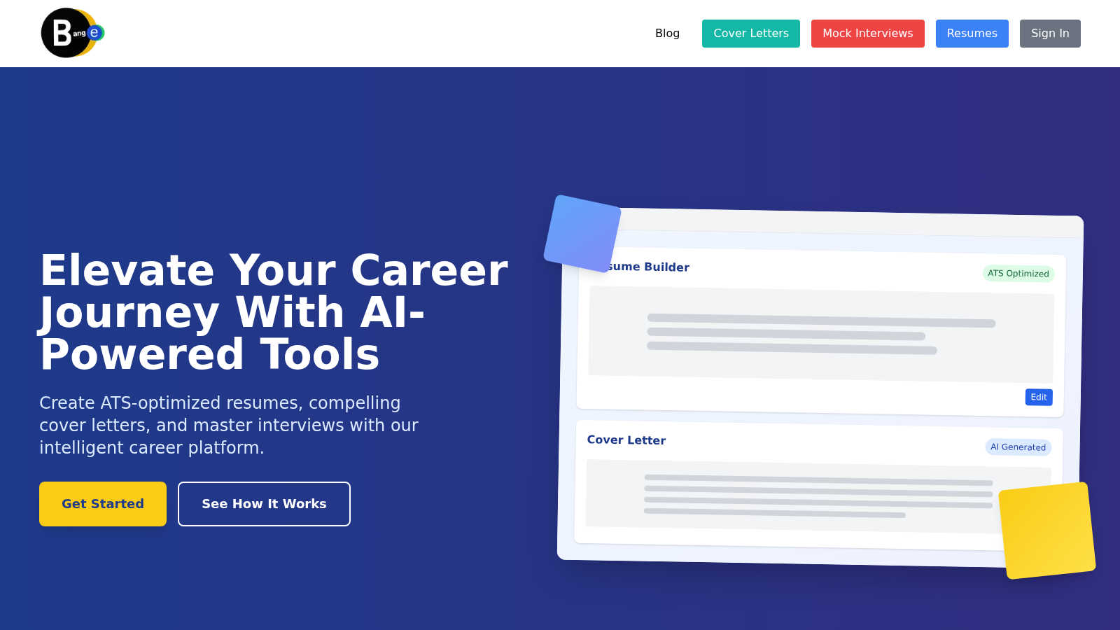 Bange.io application interface and features