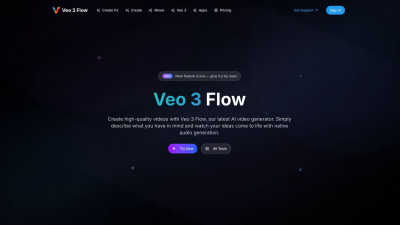Veo 3 Flow AI - AI tool for Design Tools