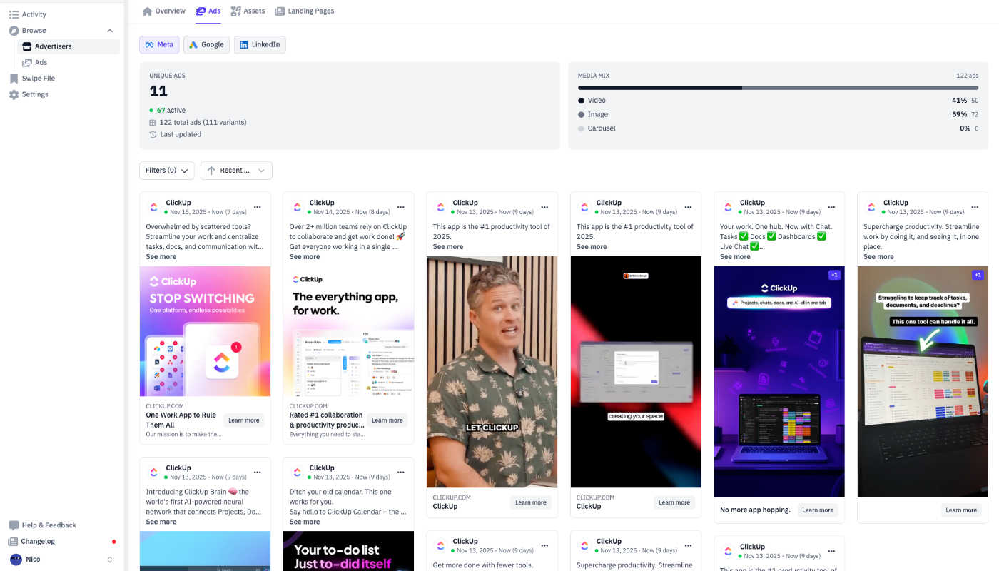 AdKit application interface and features
