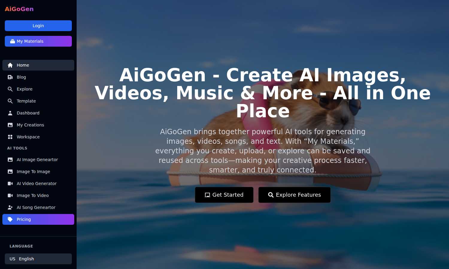 AiGoGen application interface and features
