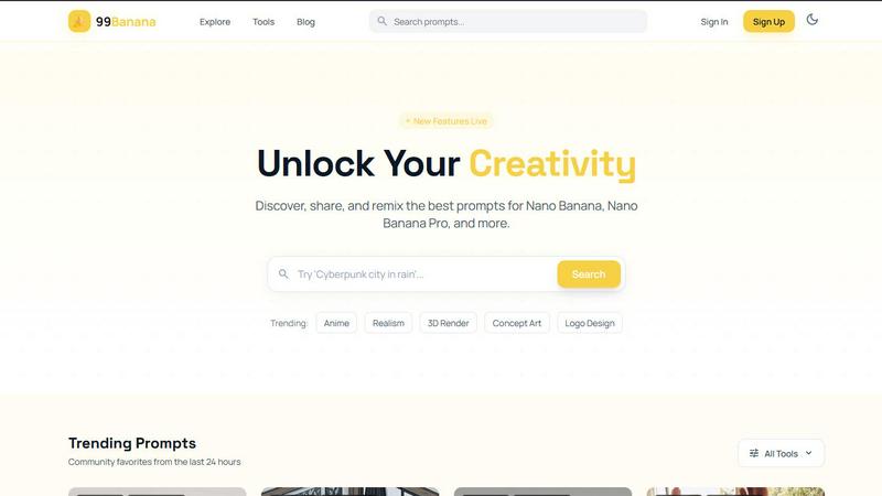 Nano Banana Prompts application interface and features