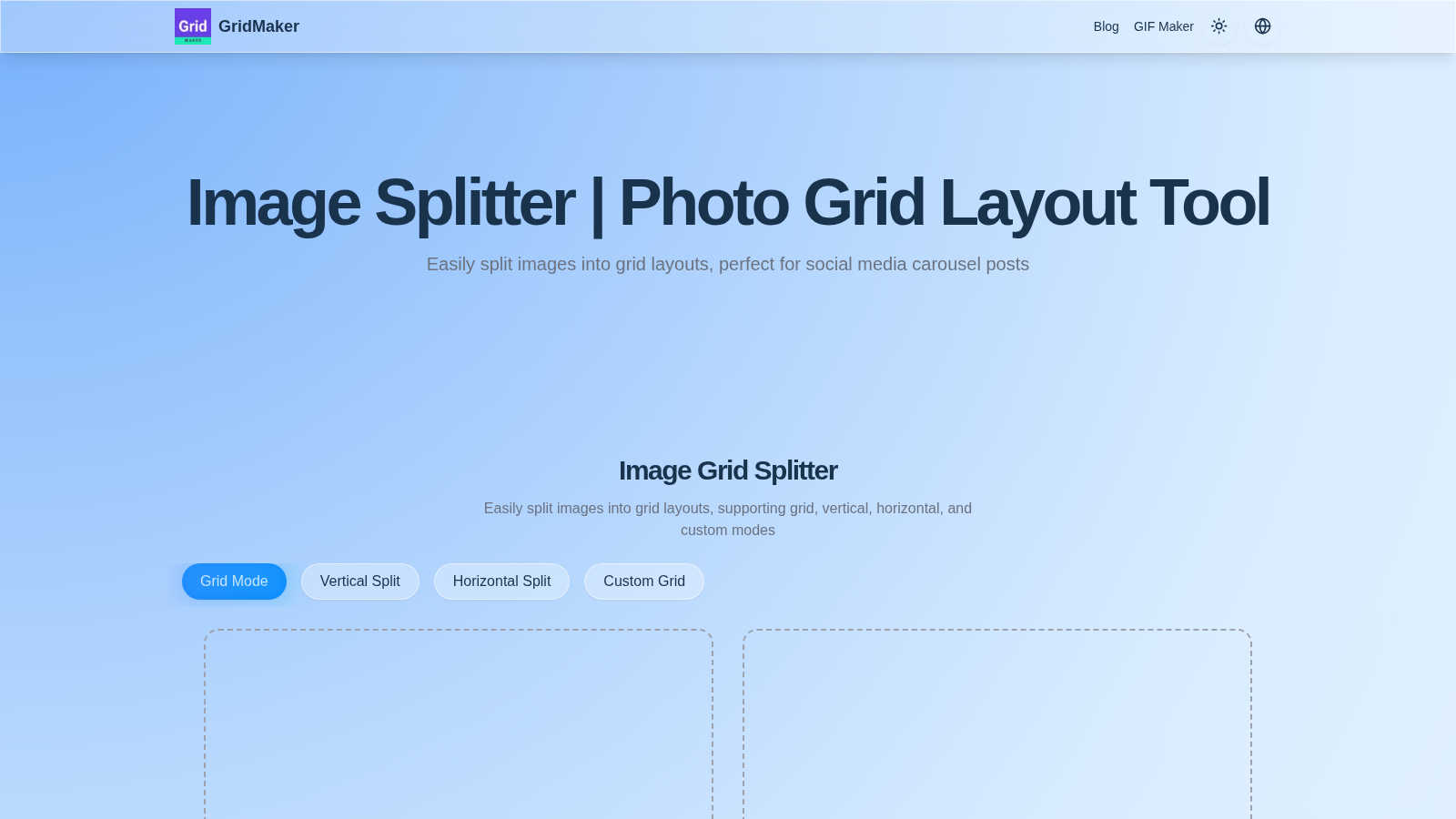 GridMaker.co application interface and features