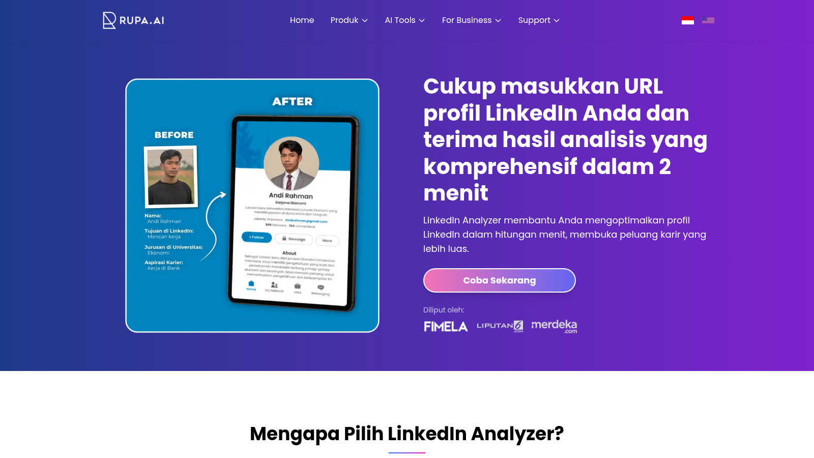 Rupa.AI application interface and features