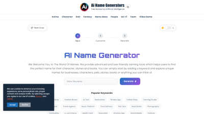 Ai Name Generators - AI tool for Content Creation