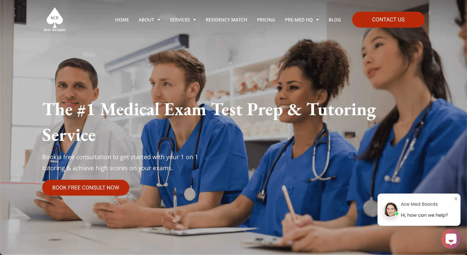 Ace Med Boards application interface and features