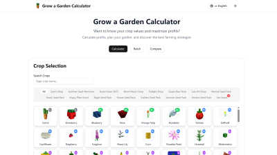 Grow a Garden Calculator - AI tool for Lifestyle & Entertainment