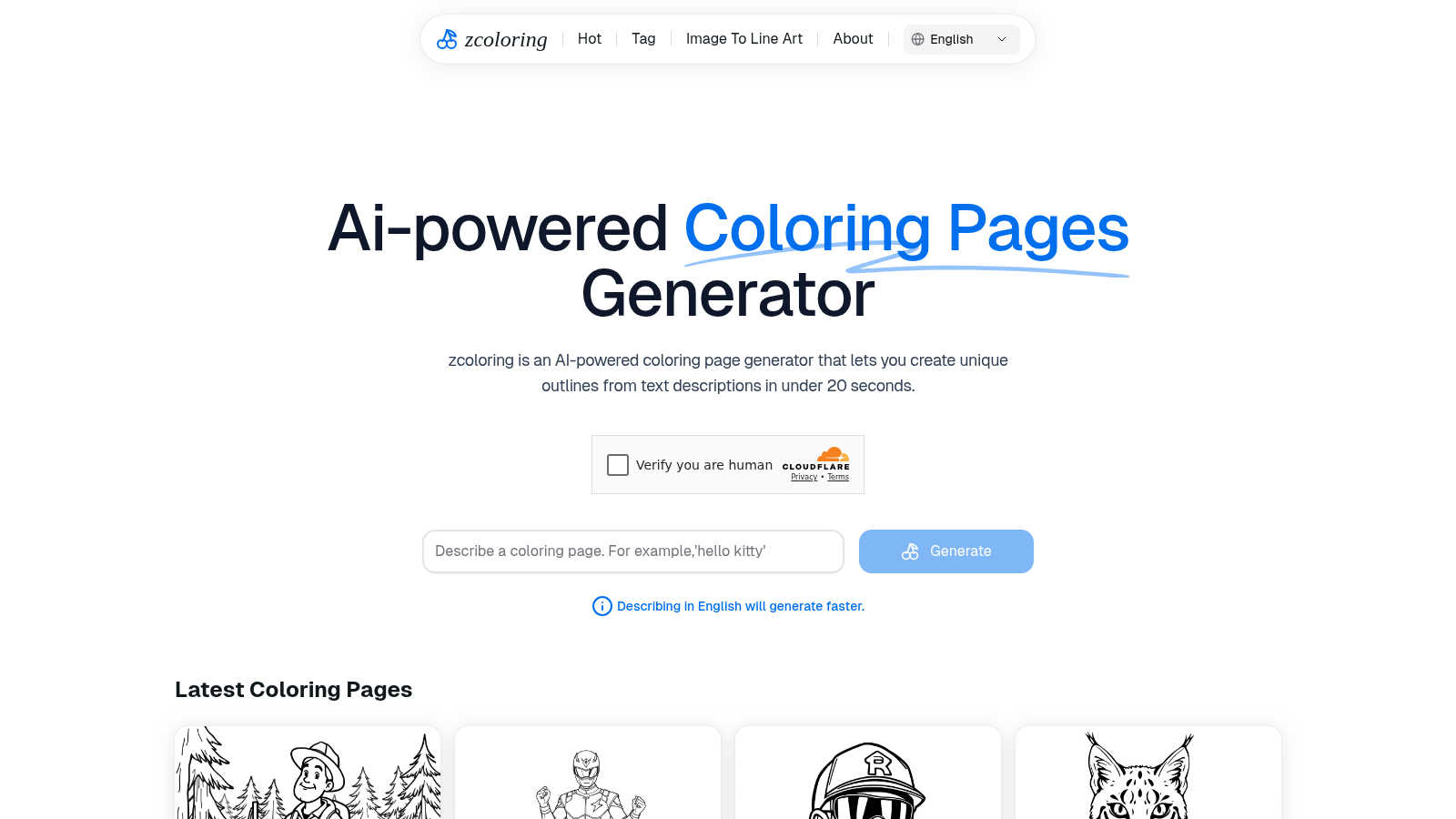ZColoring application interface and features