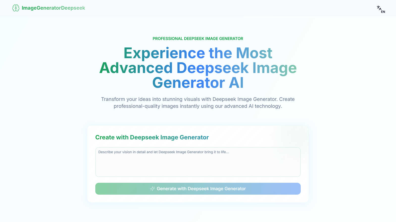 Deepseek Image Generator application interface and features